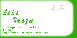 lili urszu business card